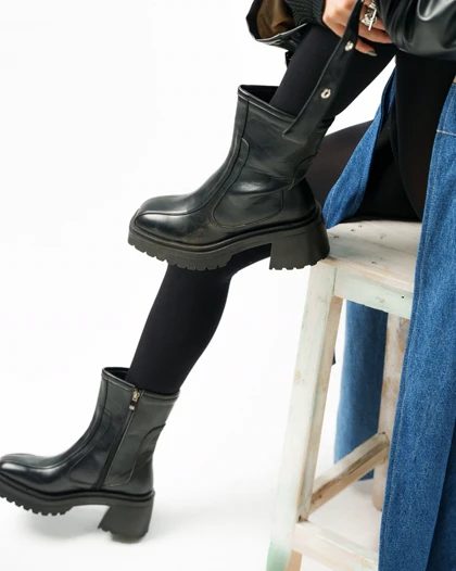 نیم بوت زنانه مدل 00034-Rose merry-Flat-Ankle-Boots