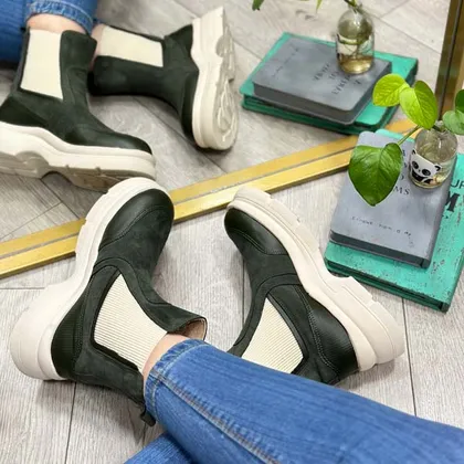 نیمبوت زنانه مدل دسکوارد رنگ سبز