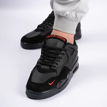 کفش کتانی اسپرت ساق‌دار مردانه رنگ مشکی مدل نایک NIKE Jordan 4