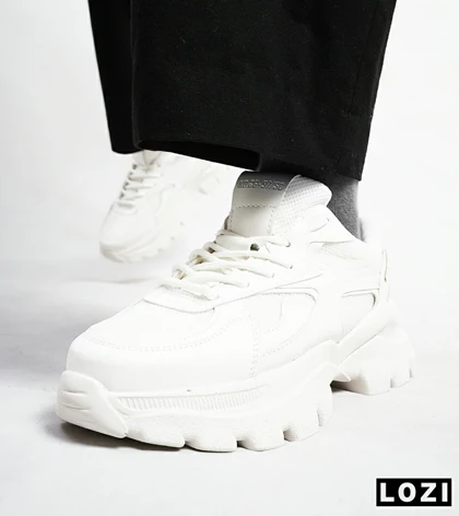 کفش کتانی مردانه سفید BERSHKA