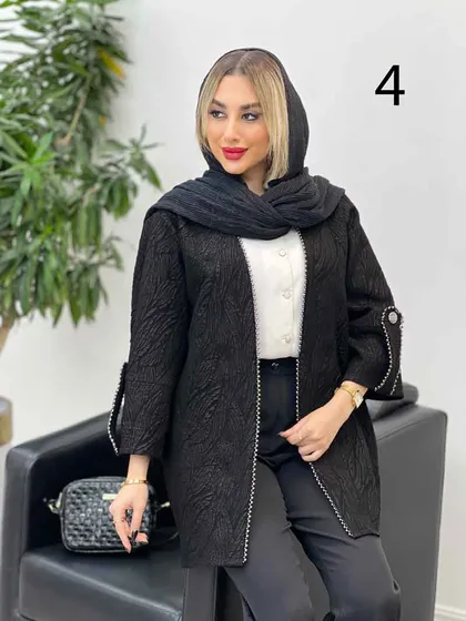 مانتو فکورا مروارید دوزی