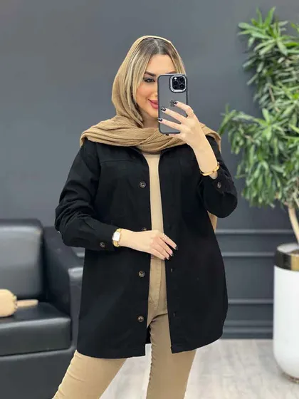 مانتو جلو دکمه دو جیب