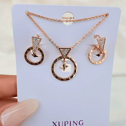 نیم ست اشکال هندسی ژوپینگ همراه زنجیر