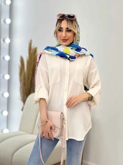 شومیز کراش آستین بند دار