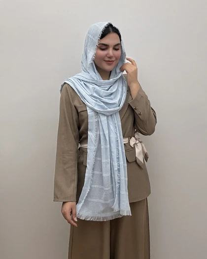 شال پفکی نخی مدل لمه