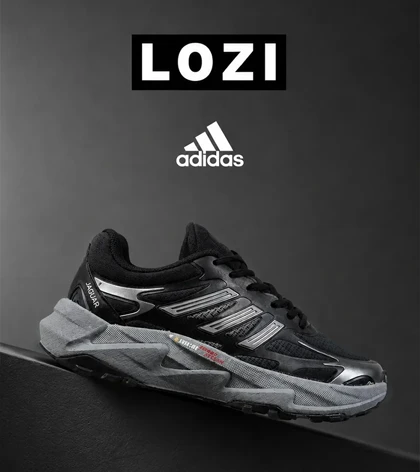 کفش کتانی مردانه و زنانه مشکی طوسی Adidas Jaguar مدل 8862