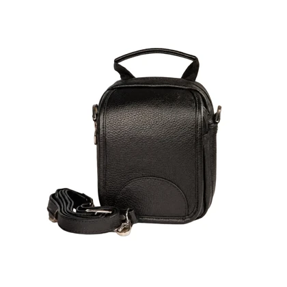 کیف دوشی مردانه چرم طبیعی (طرح فلوتر - رنگ مشکی)
