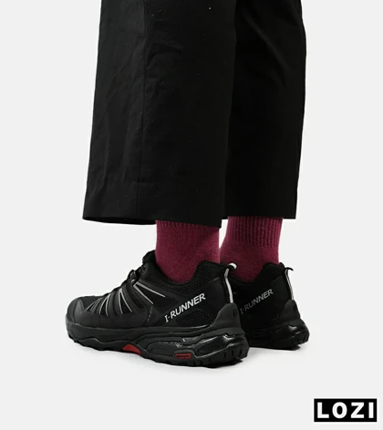 کفش کتانی مردانه مشکی قرمز SALOMON I-Runner disk