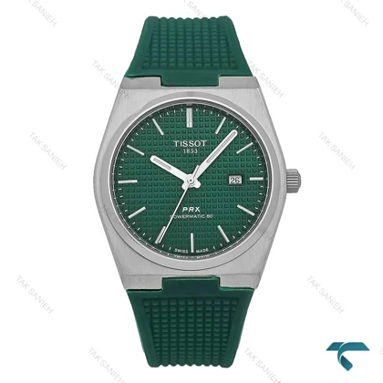 ساعت تیسوت مردانه PRX استیل بند رابر سبز Tissot-7354-G