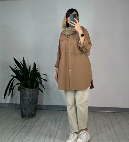 مانتو بلند لینن آلاله