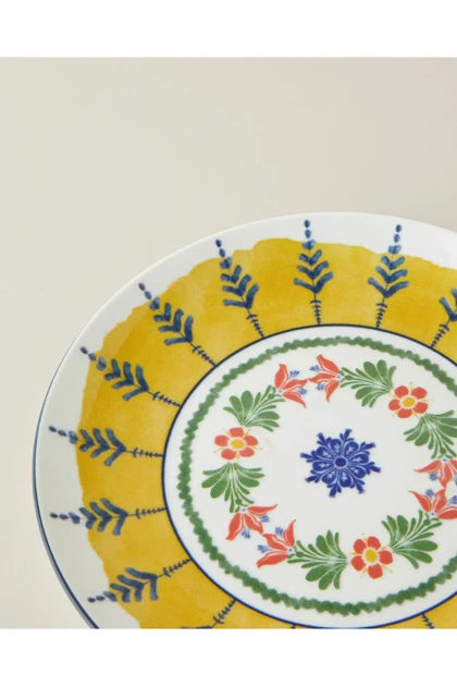 بشقاب کیک English Home مدل Talavera Glow - سفید