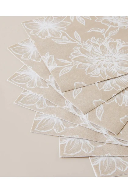 دستمال کاغذی 20 عددی English Home مدل Beige Blossom - بژ
