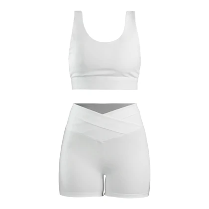 ست نیم‌تنه و کشاله بند ورزشی زنانه لولولمون مدل 5665 سفید