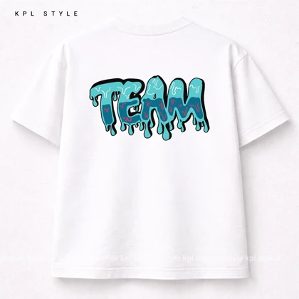 تیشرت باکسی 100٪ پنبه طرح TEAM | بدون آبرفت | کد 1423