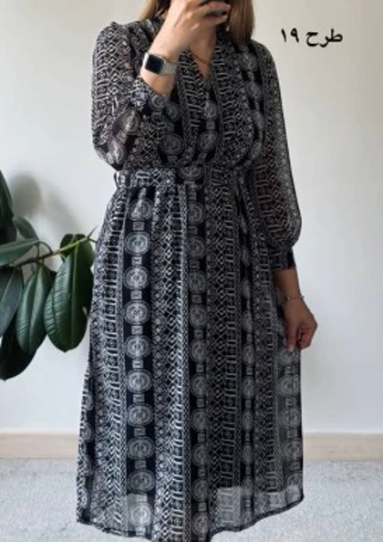 پیراهن حریر سرمه سری 10