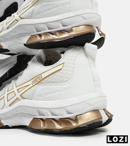 کفش کتانی مردانه سفید طلایی ASICS GORETEX