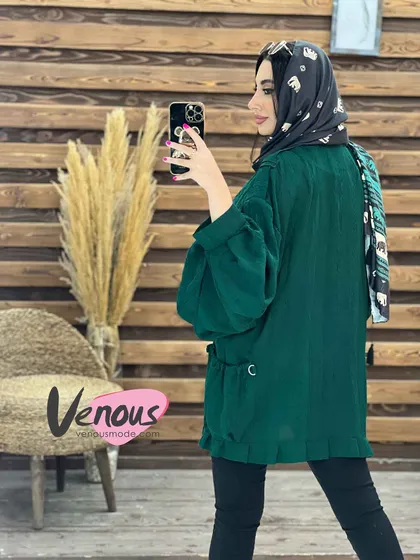 مانتو کتیبه آستین پفی