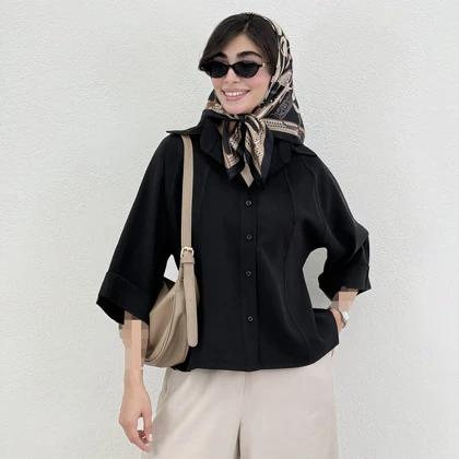 شومیز زنانه سیلک آستین دوبل | آی بولک