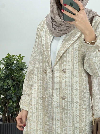 مانتو مجلسی ژاکارد حنا