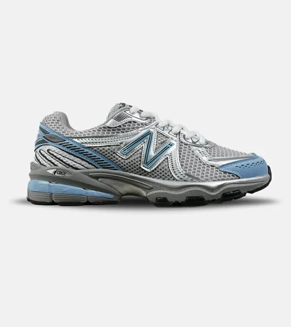کفش کتانی مردانه و زنانه طوسی آبی New Balance 860 V.02 مدل 7760
