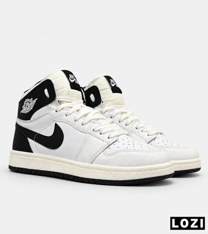 کتانی نایک Air Jordan 1 سفید مشکی مدل 9702 استایل کلاسیک و خیابانی