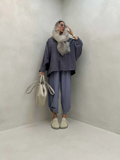شومیز لینن ژاکارد