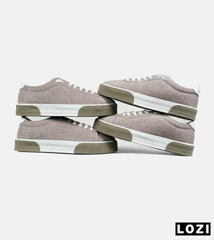 کفش کتانی مردانه قهوه ای سفید PULL & BEAR مدل 7447