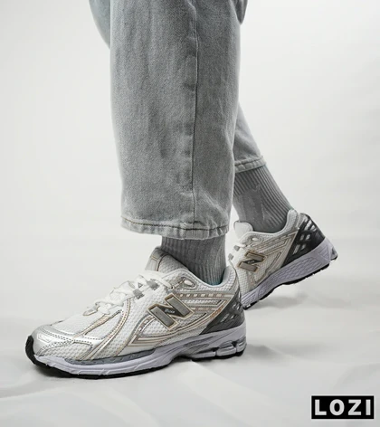 کفش کتانی سفید طوسی طلایی Newbalance 1906R