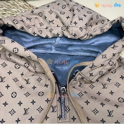 ست هودی شلوار دخترانه داخل خز Louis Vuitton