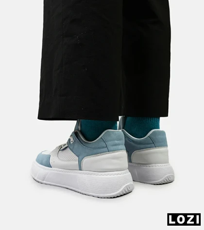 کفش کتانی مردانه سفید آبی PULL & BEAR