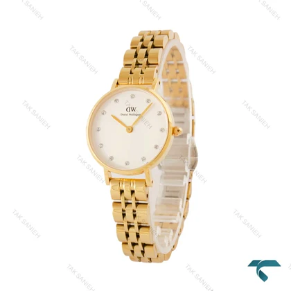 دنیل ولینگتون مینی زنانه طلایی ایندکس نگین DW-5998-24-L