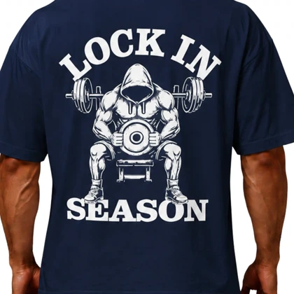 تیشرت مردانه زنانه اورسایز نخی 1991 Lock In Season مدل TS19110