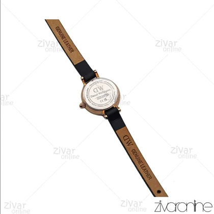 ساعت دنیل ولینگتون زنانه گرد مینی قاب رزگلد صفحه نباتی بند چرم 106768