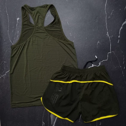 ست رکابی و شلوارک بدنسازی نایکی سبز یشمی