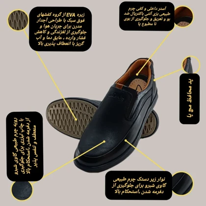 کفش طبی مردانه مدل چرم طبیعی کد si167