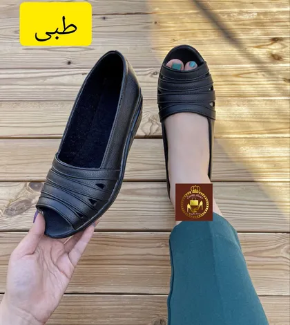 صندل لژدار طبی زنانه جلو باز اداری و تابستانه F 129