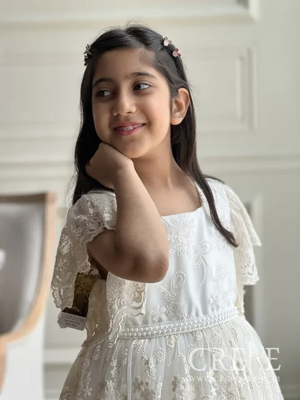 پیراهن تور گل‌دار