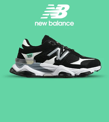 کفش کتانی مردانه و زنانه مشکی سفید NEW BALANCE 9060 مدل 7320