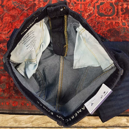 شلوار جین مردانه بگ استایل سرمه‌ای تیره American eagle کد 340