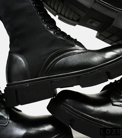 بوت مردانه چرمی مشکی ZARA