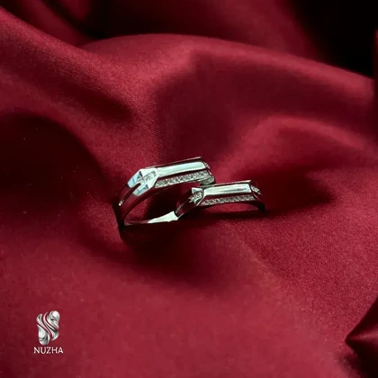 حلقه ست نقره زنانه ومردانه کدhs1040