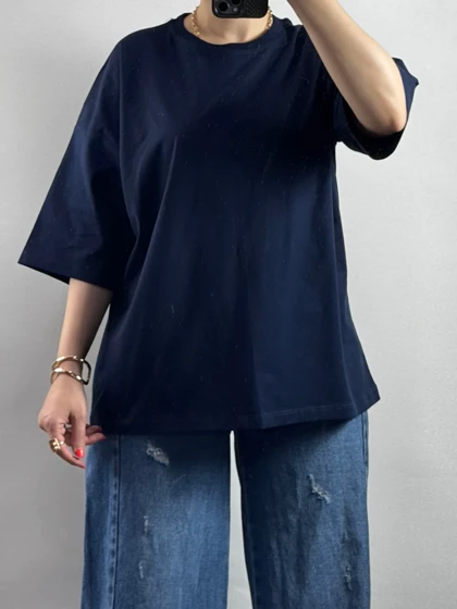 تیشرت باکسی نخ پنبه زنانه 63001