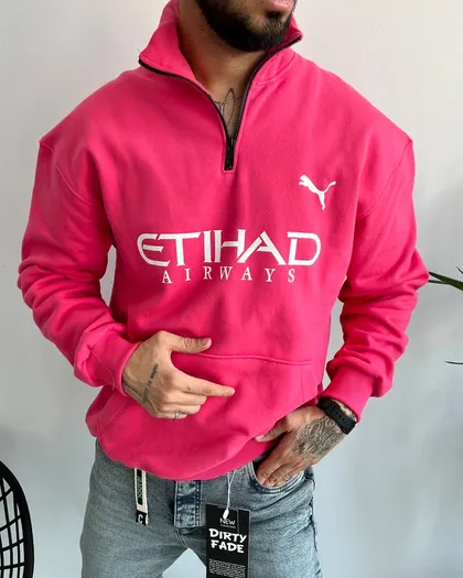 دورس نیم زیپ داخل کرک PUMA ETIHAD رنگ دیپ پینک