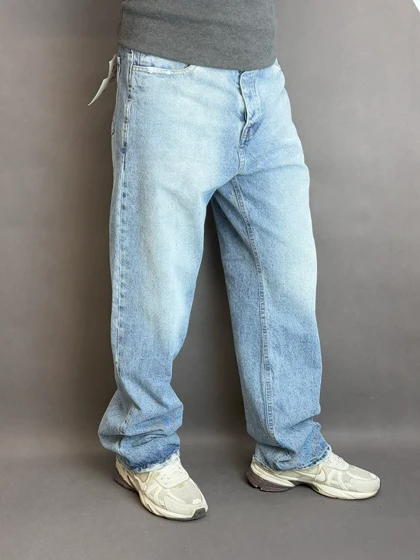 شلوار نیم بگ مردانه آبی سنگشور LEVIS ساده 19
