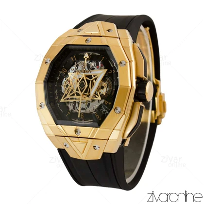 ساعت هابلوت مردانه کهکشانی چند ضلعی طلایی مشکی 105367