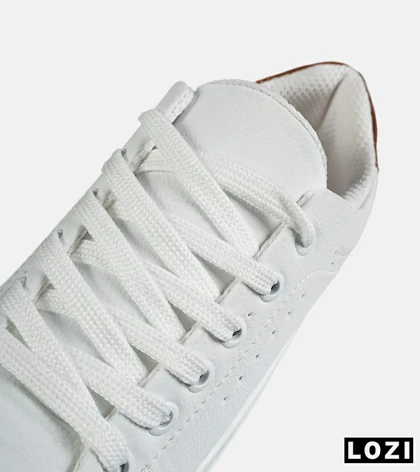 کفش کتانی مردانه سفید کرم BERSHKA مدل 7671