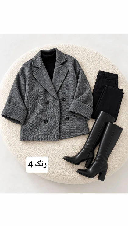 کت باکسی چهارخونه زنانه 88657