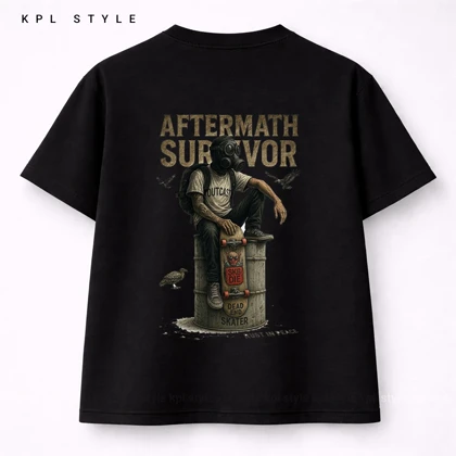 تیشرت باکسی 100٪ پنبه طرح اسکیت بورد | کد 1373