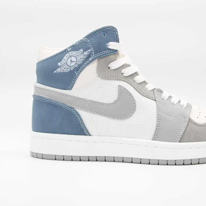 کتانی جردن 1 ساق‌دار طوسی آبی کد 6624