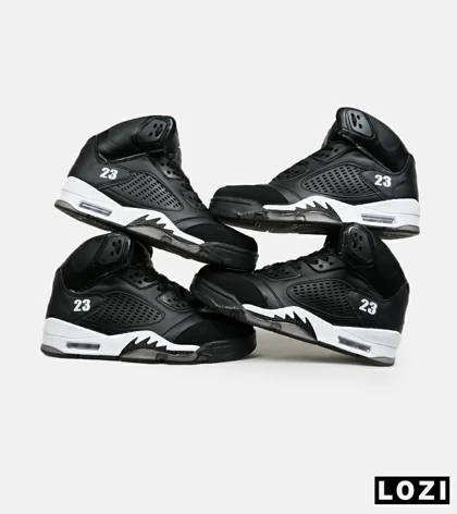 کتانی ساق‌دار زنانه و مردانه مشکی Nike air jordan 5 مدل 6476